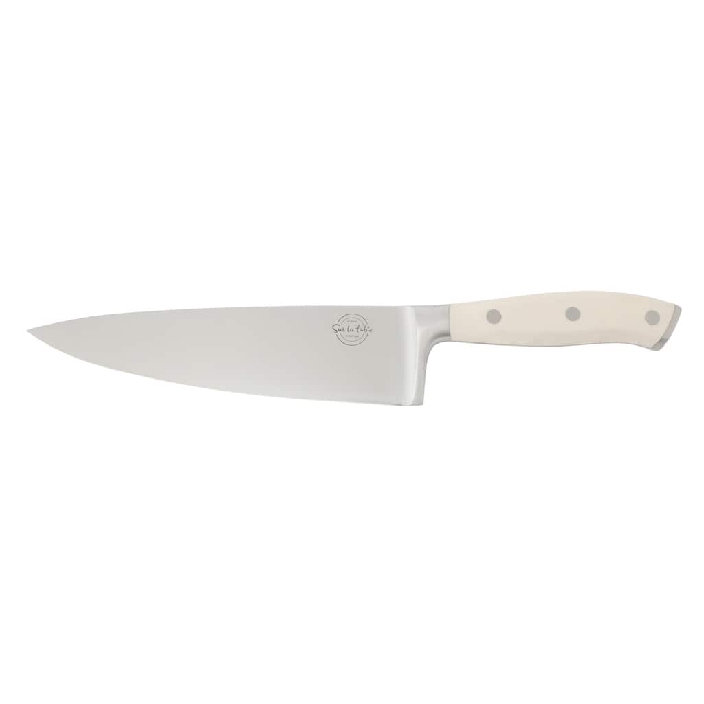 Sur La Table Kitchen Essential German Steel Chef's Knife, 8-Inch Stainless Steel Blade - Forged Full Tang