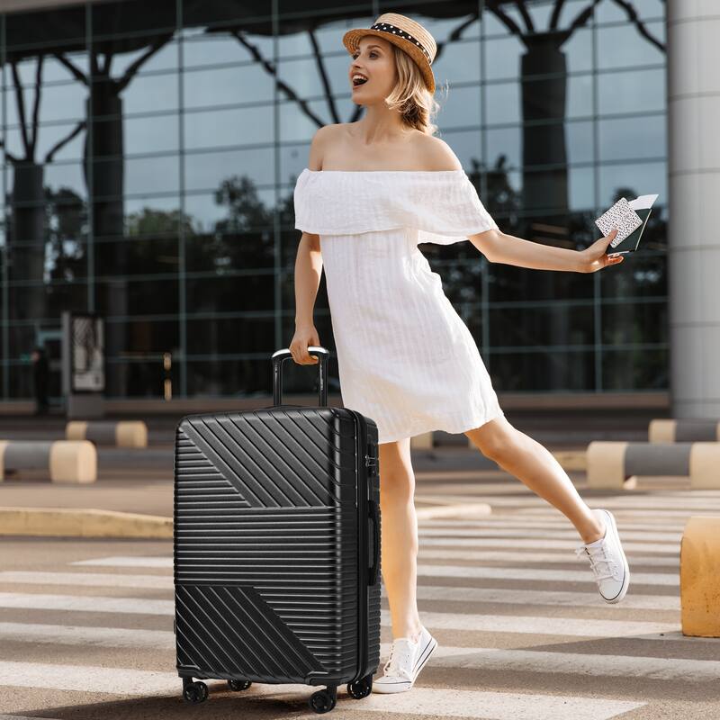 3 Piece Hardshell Luggage Spinner 8 Wheels Suitcase Sets (20"24"28")
