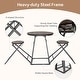 preview thumbnail 6 of 8, Costway 3-Piece Bar Table Set Round Pub Dining Table & 2 Foldable - See Details