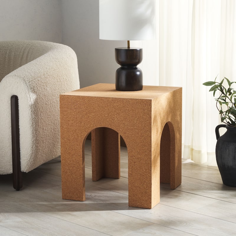 SAFAVIEH Couture Hansel Coek Accent Table - 18"W x 18"D x 22"H - Cork