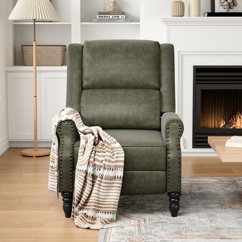 Faux Leather Pushback Recliner Chair for Living Room Bedroom