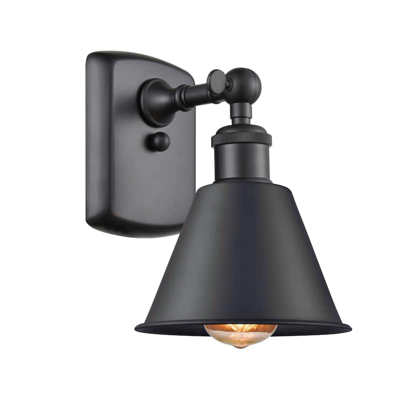 Innovations Lighting Smithfield 11" Tall Bathroom Sconce - Matte Black / Metal