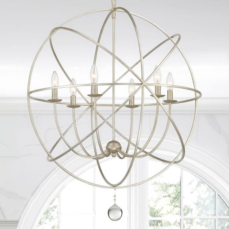 Crystorama Lighting Group Solaris 6 Light 28-1/2" Wide Cage Chandelier