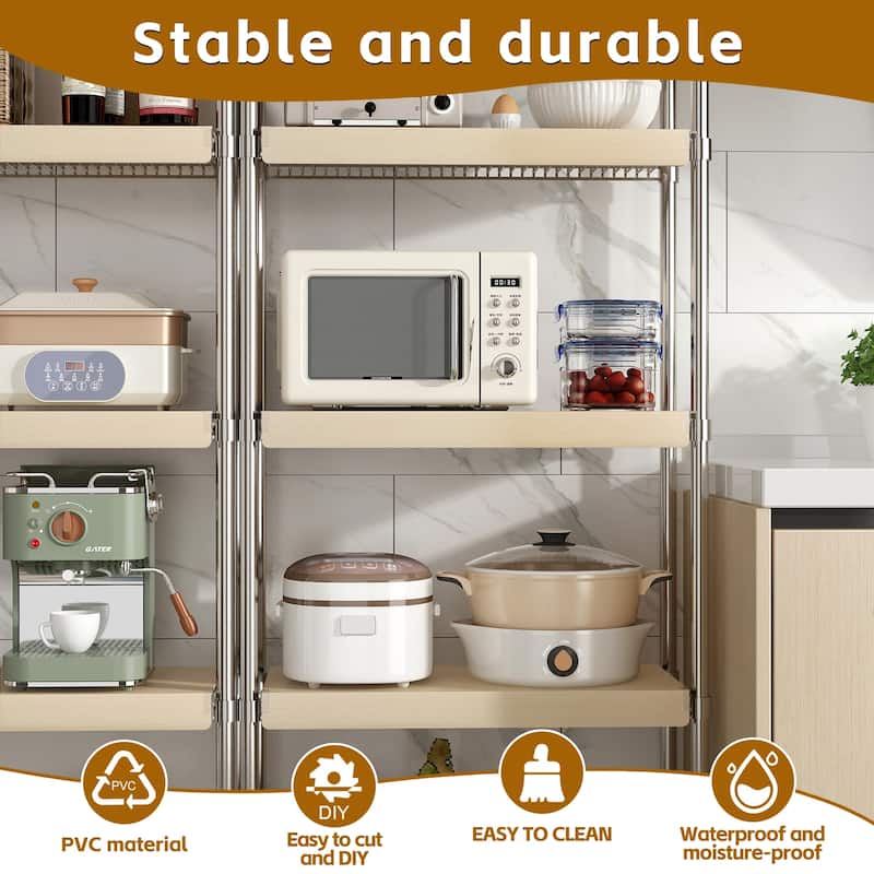 24 in 5 Pcs Wire Shelf Covers Foamed PVC Wire Rack Covers for Removable Closet (Not Wood) Pantry Shelves for Cabinet Bathroom