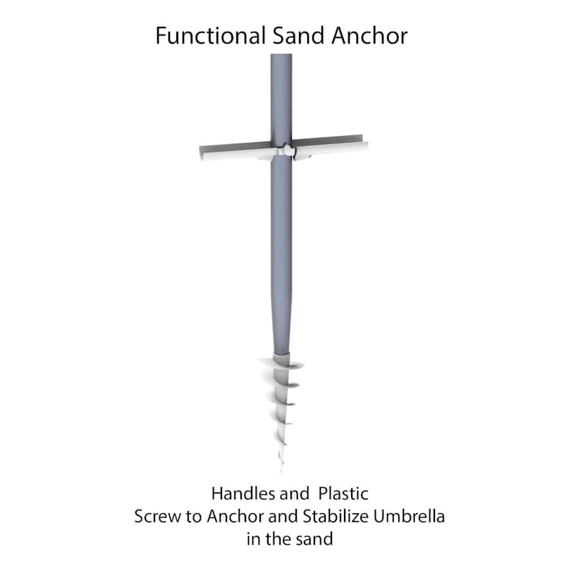 7ft Portable Beach Umbrella with 360 Degree Tilt by Pure Garden, Sand Anchor Included
