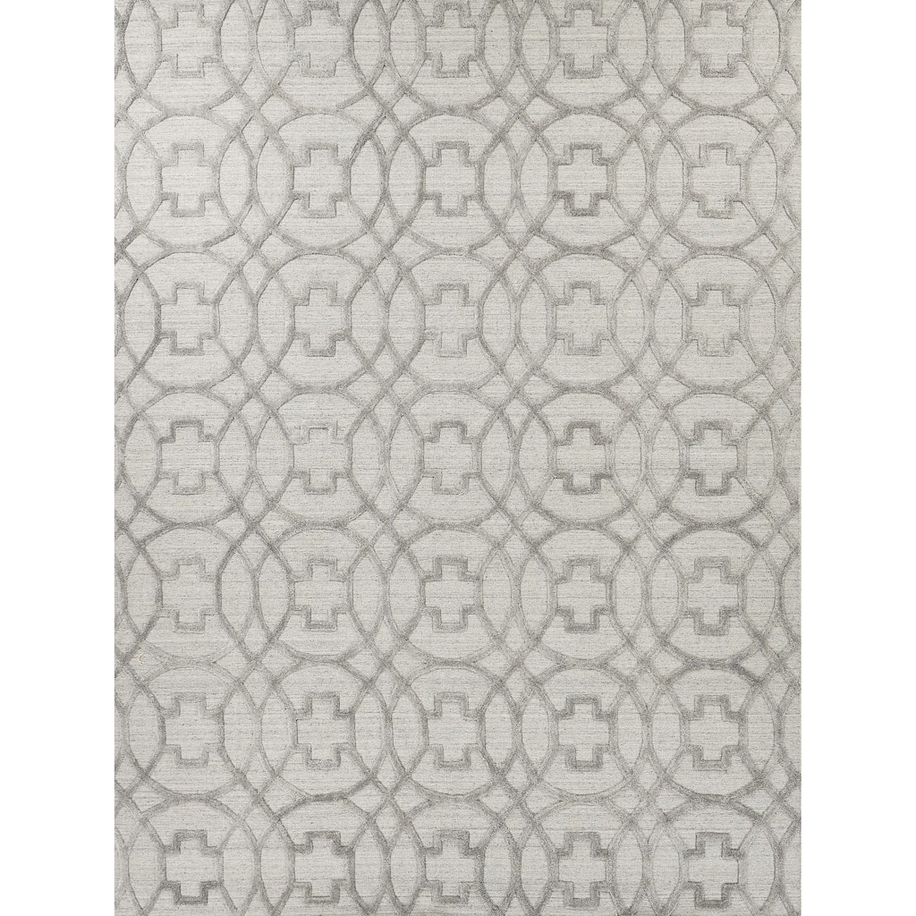 EXQUISITE RUGS Windsor Hand-loomed Wool/Bamboo Silk Light Silver Area Rug.