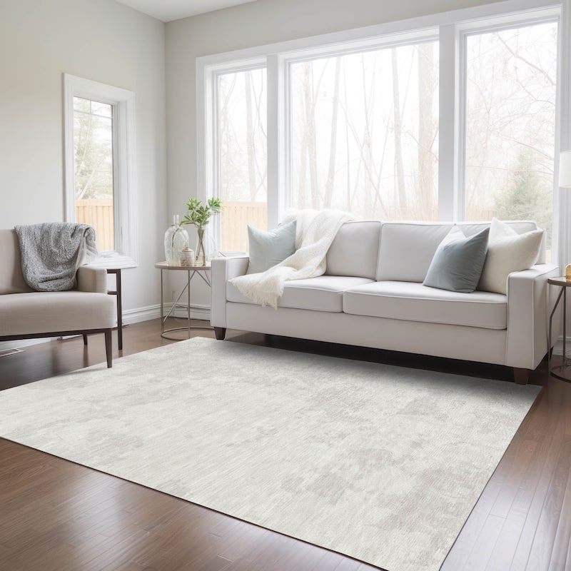 Machine Washable Indoor/ Outdoor Chantille Abstract Rug