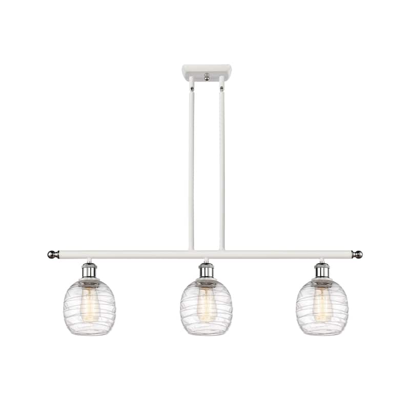 Innovations Lighting 516-3I-10-36 Belfast Linear Belfast 3 Light 36" - White and Polished Chrome / Deco Swirl