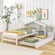 preview thumbnail 10 of 16, Twin Bed with Roofed Bookcase Headboard and Pull-Out Trundle