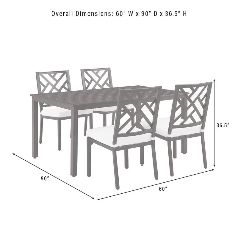 Crosley Locke 5Pc Outdoor Metal Dining Set - Matte Black