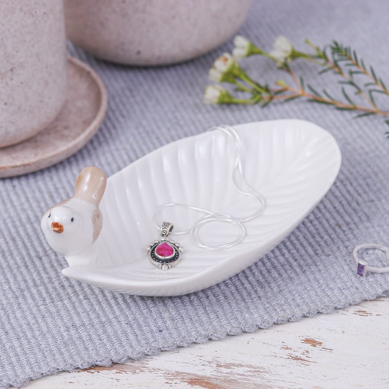 Novica Handmade Chants Of Peace Ceramic Catchall