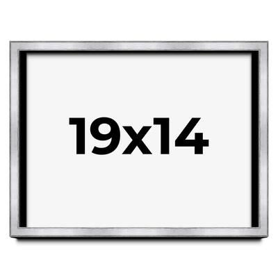 19x14 Shadow Box Frame Silver | 1.375 Inches Deep Real Wood