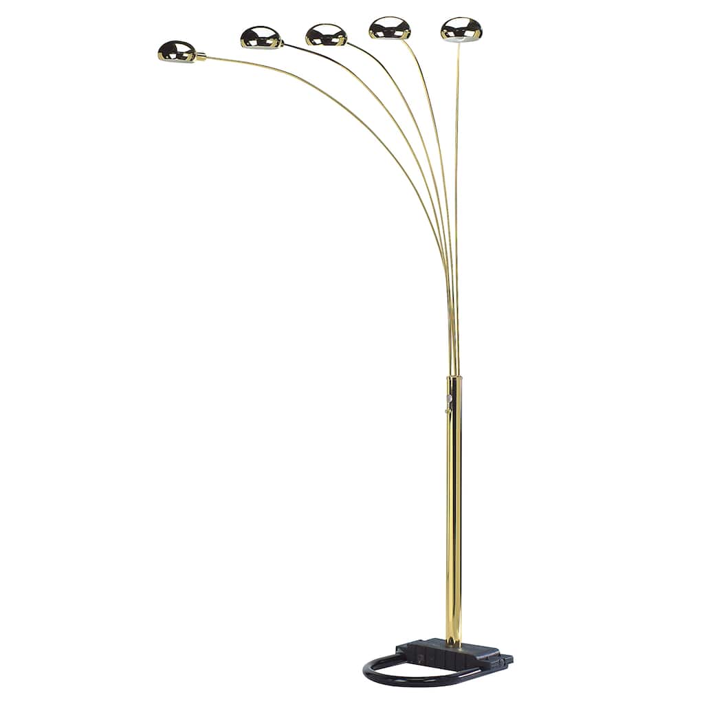 Gold 5-Head Cap Style Floor Lamp