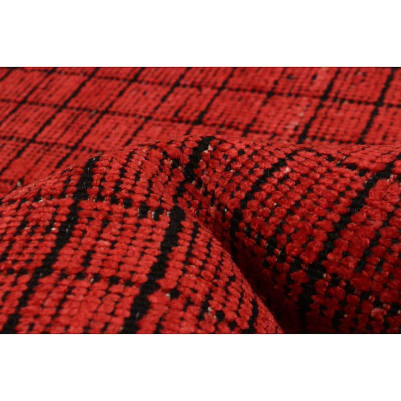 ECARPETGALLERY Hand Loomed Kashkuli Gabbeh Light Red Silk Rug - 5'7 x 7'9