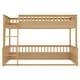 preview thumbnail 20 of 25, Full XL over Queen Bunk Bed with Ladder and Guardrails, Solid Pine Wood Frame