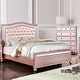 preview thumbnail 1 of 8, Furniture of America Gibson Contemporary Pink 2-Piece Faux Leather Tufted Headboard Panel Bed and Chest Set Queen