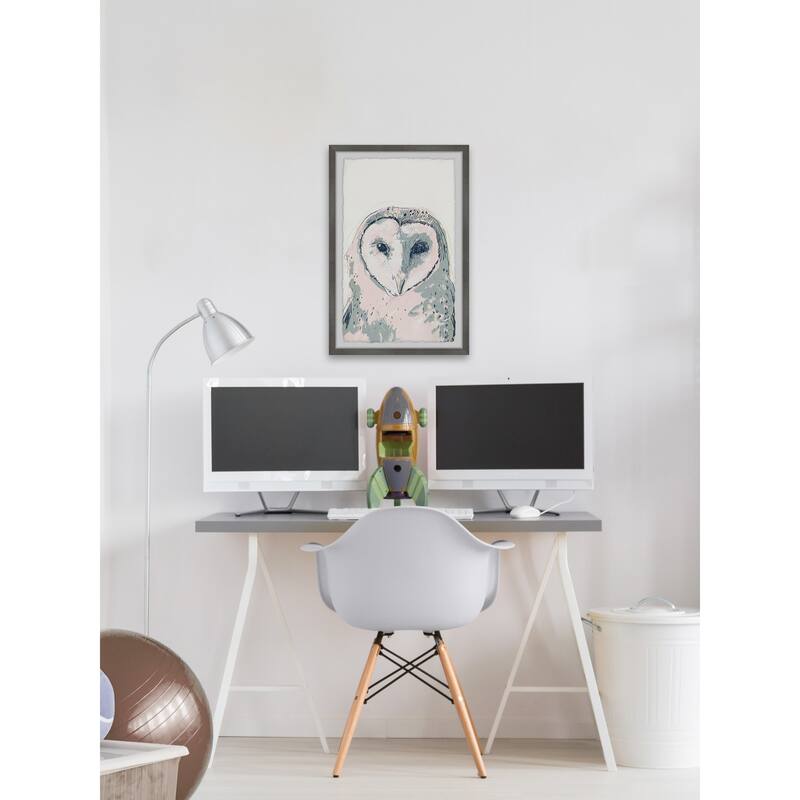 Funky Owl Portrait I Framed Wall Art, Elegant Home Touch - Sophisticated Artwork for Refined Décor