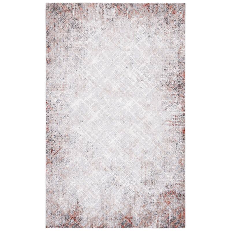 SAFAVIEH Vogue Vedrana Modern Abstract Rug - 6'7" Square - Rust/Grey