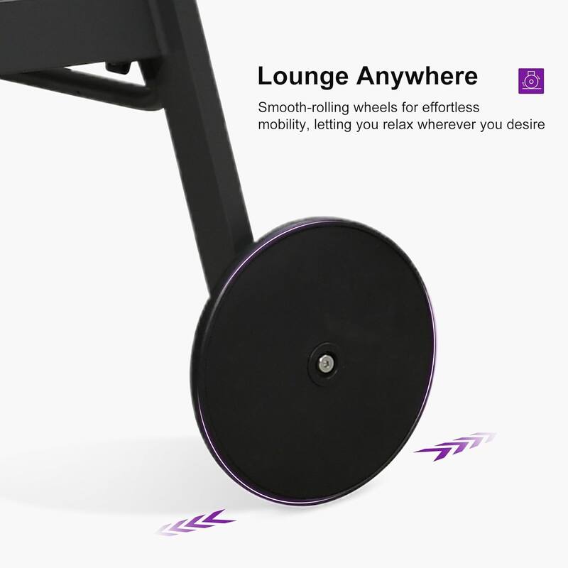 PURPLE LEAF Lounge Chair Set for Outside Aluminum Patio Recliner with Side Table and Pillow Beach Sunbathing Tanning Chairs