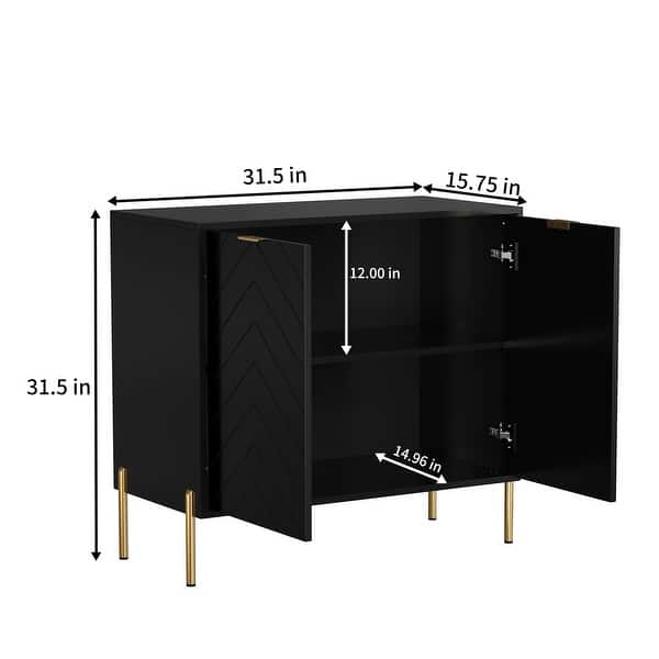 dimension image slide 4 of 6, Clihome 2-Door Storage Media Accent Buffet Sideboard