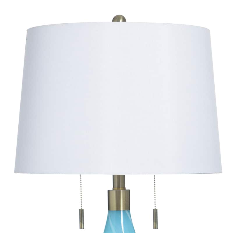 StyleCraft Glass Table Lamp - Shulen Gold - White Shade