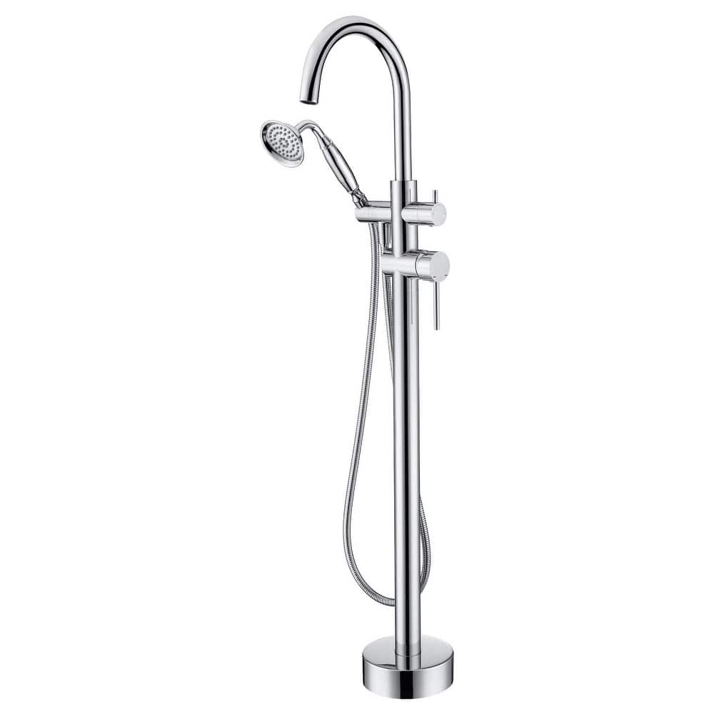 Tub Filler Freestanding Bathtub Faucet Floor Mounted Bathroom Tub Faucets With Hand Shower Modern Mixter Taps