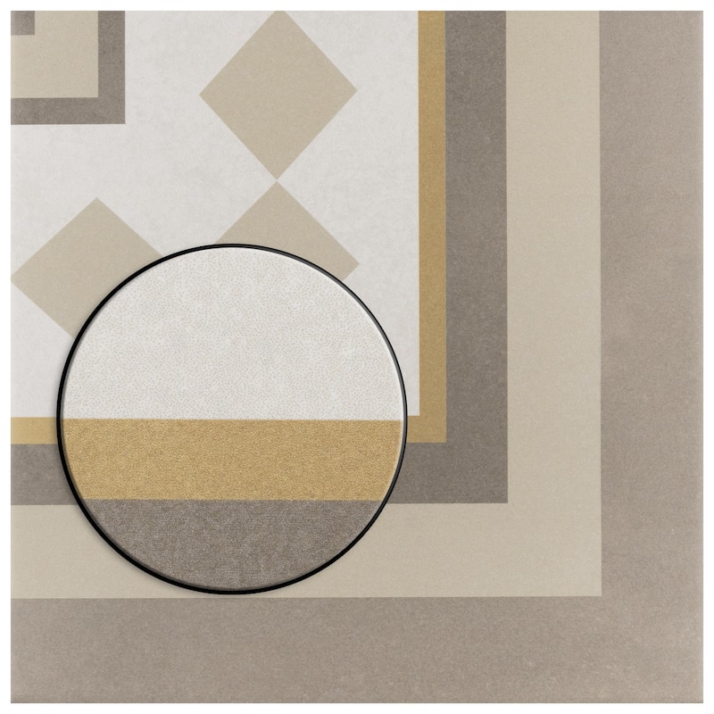 Merola Tile Caprice Loire Encaustic 7.86" x 7.86" Porcelain Floor and Wall Corner Tile - (1 Tile)
