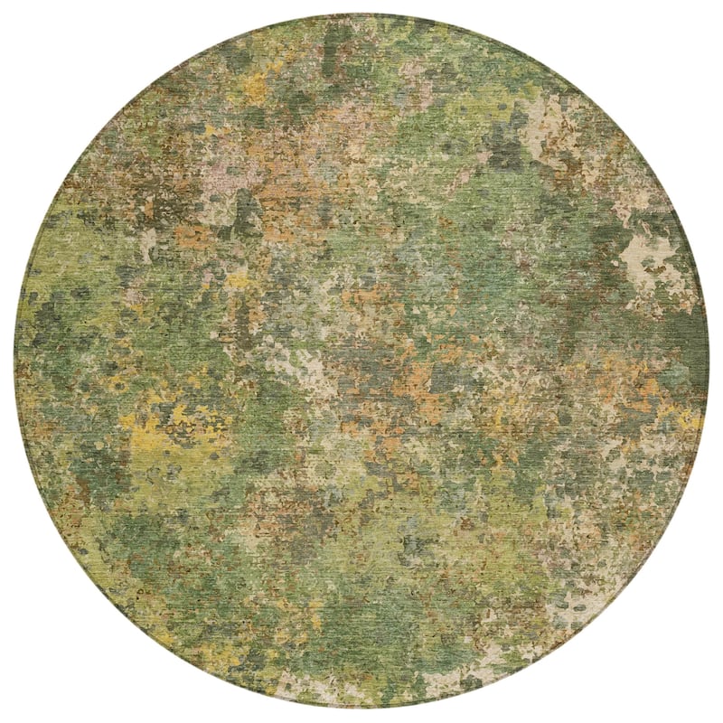 Machine Washable Indoor/Outdoor Abstract Watercolor Chantille Rug
