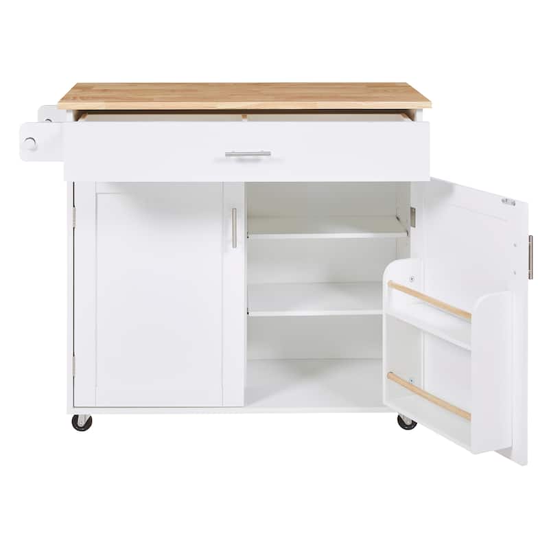 Rolling Kitchen Island With Storage(no include stool)