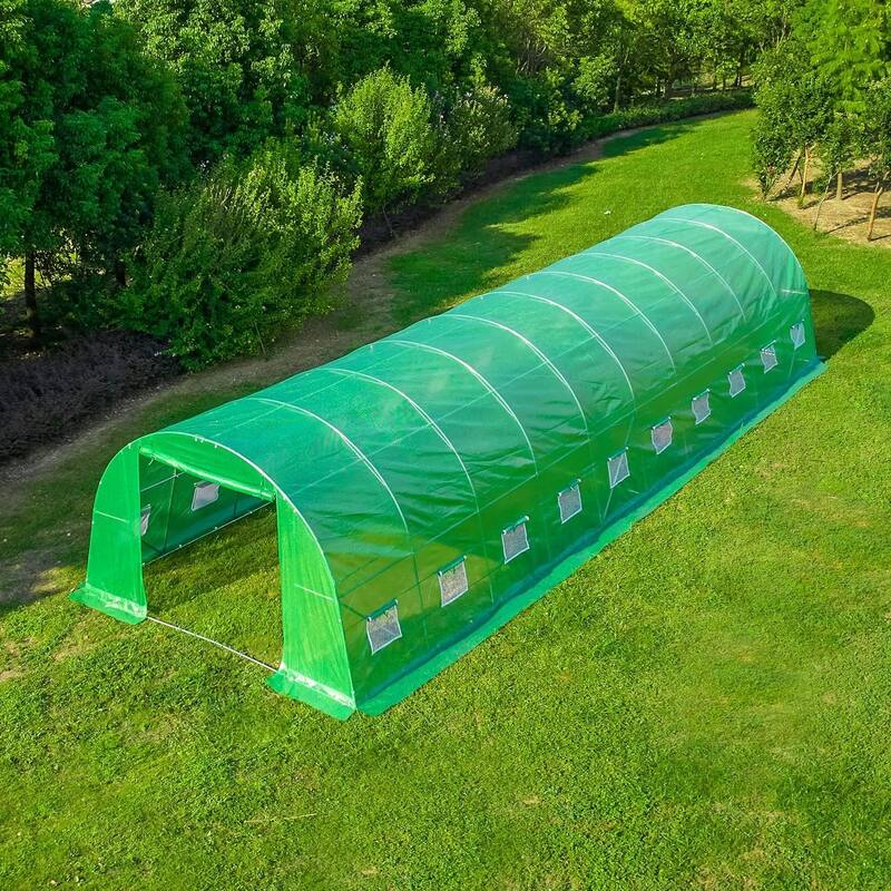EROMMY Large Walk-in Greenhouse, Portable Greenhouse with 2 Roll-up Zippered Doors&20 Screen Windows, Tunnel Garden Plant