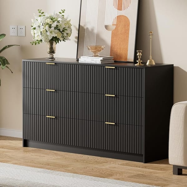 wide black dresser Geoffrey Wide Dresser in Smoked Black