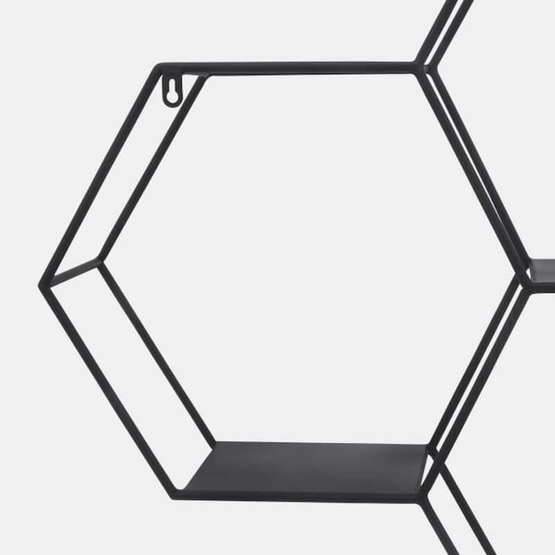 Hexagon Wall Shelf - 26" - Black