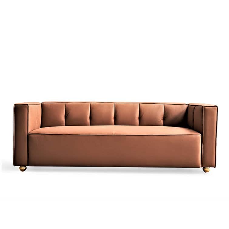 US Pride Furniture Velvet Sofa with Tufted Low Back Design Elegant 87 inch