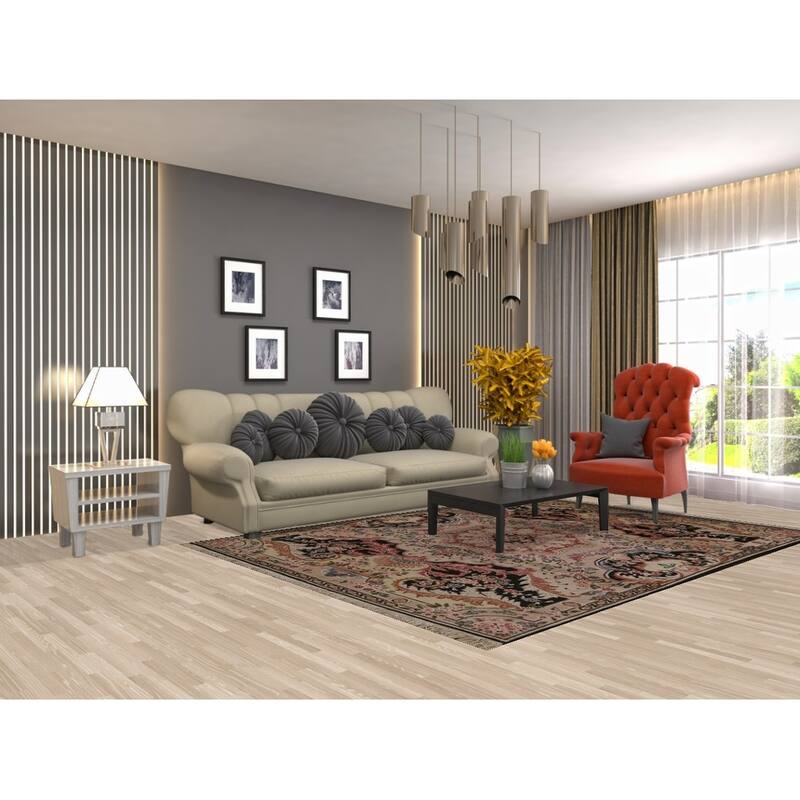 Hand Knotted Oriental 100% Wool Carpet Traditional Floral Brown Aubusson Area Rug - 8' 10'' X 6' 5''