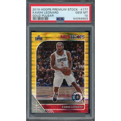 Kawhi Leonard 2019 Panini Hoops Premium Stock Gold Pulsar Basketball Card #177 PSA 10 GEM MINT - 8'6" x 11'6"