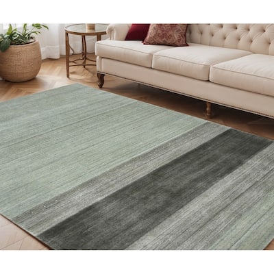 HomeRoots Striped Transitional Rectangle Area Rug