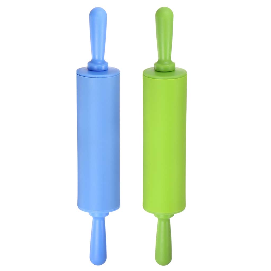 Silicone Rolling Pins for Baking 30cm x 4.2cm Blue & Green - Blue & Green