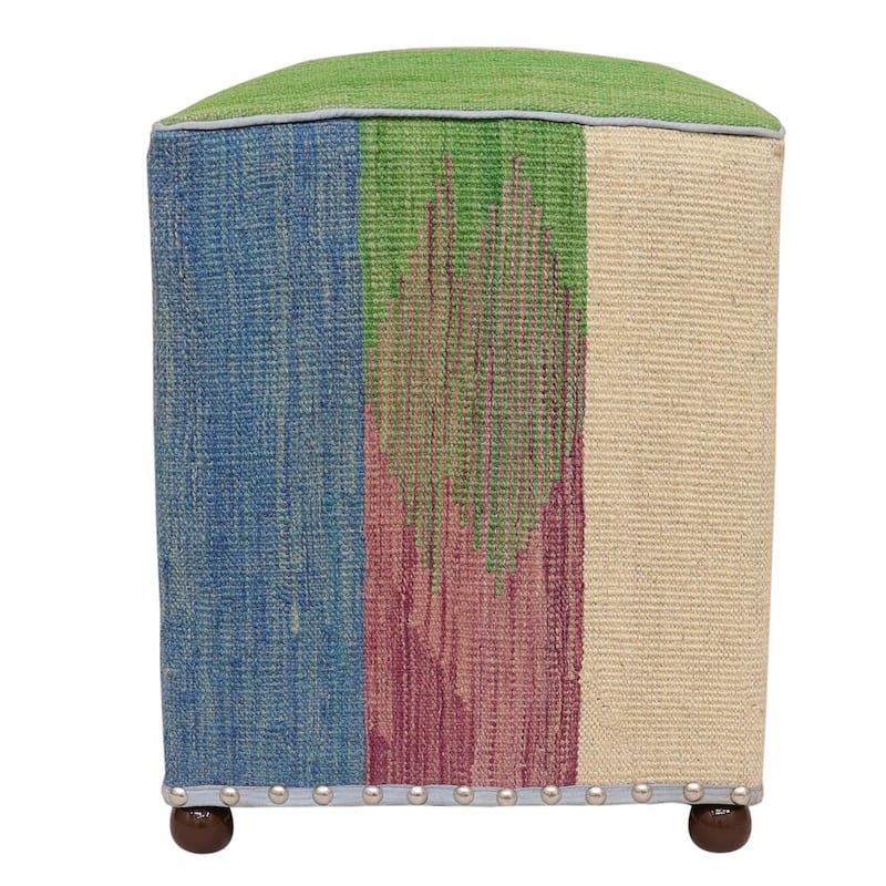 Modern Cato Handmade Kilim Upholstered Ottoman