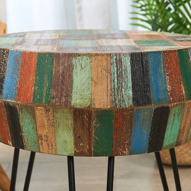 Greenage Reclaimed Wood End Table Living Room Night Stand Use