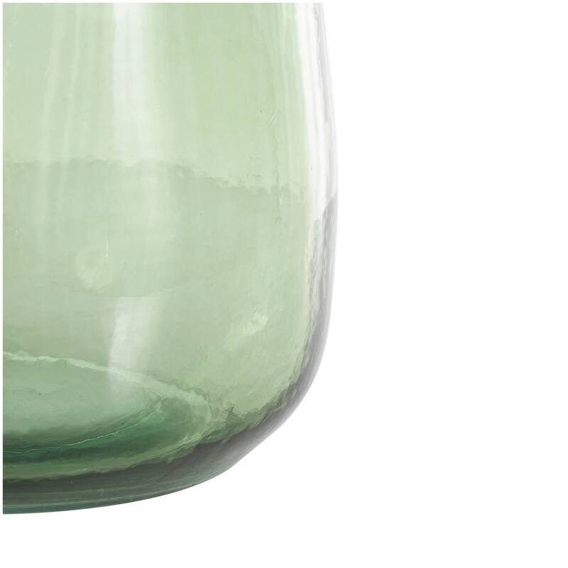 Green Recycled Glass Handmade Tall Curved Ombre Spanish Bottle Abstract Vase