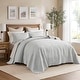 preview thumbnail 50 of 110, Madison Park Quebec Embroidered Reversible Oversized 3-piece Solid Texture Bedspread Quilt Set with Matching Shams