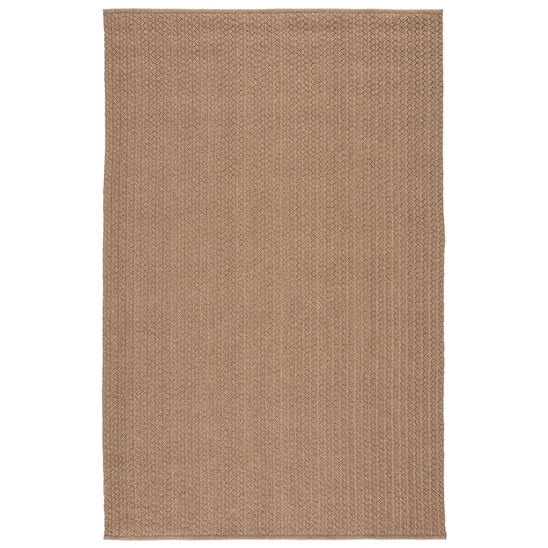 Abad Handmade Indoor/ Outdoor Solid Poly Mix Area Rug by Havenside Home - 4'X6' - Tan