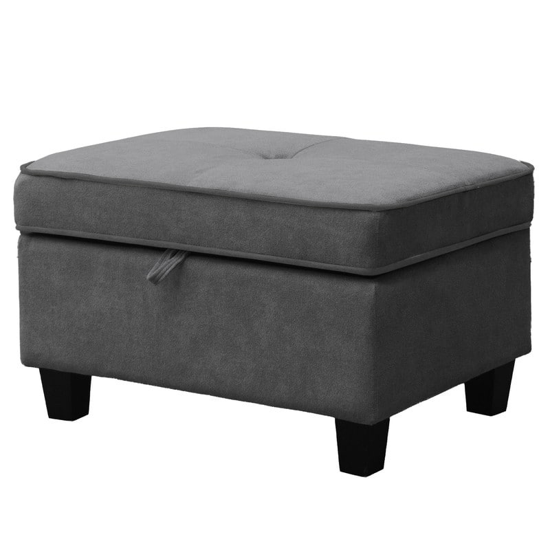 Harmony 99"W Fabric Sectional Sofa with Left-Facing Chaise and Storage Ottoman