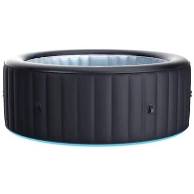 MSpa Round Inflatable Bubble Spa, 4 to 6 Person Hot Tub with LED Lights, Aurora - 73.9