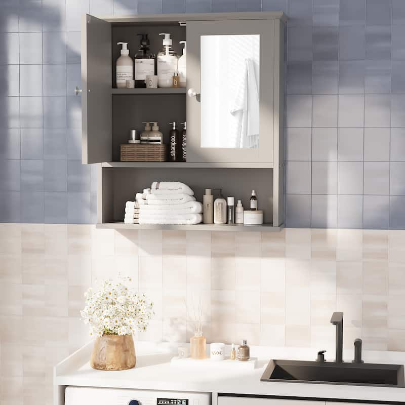Futzca Bathroom Cabinet with Mirror, Wall Medicine Cabinet with Shelf