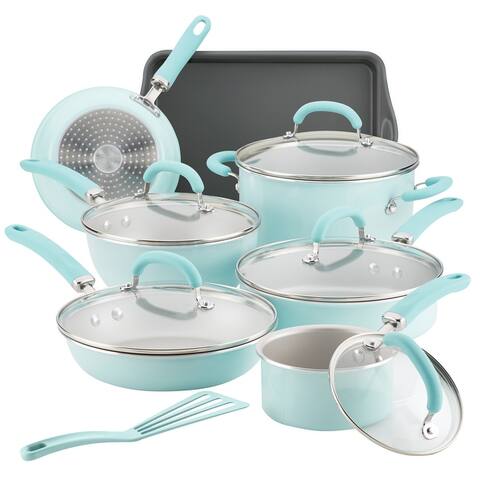 Rachael Ray Aluminum 13-Piece Nonstick Cookware Set - 13 Pc