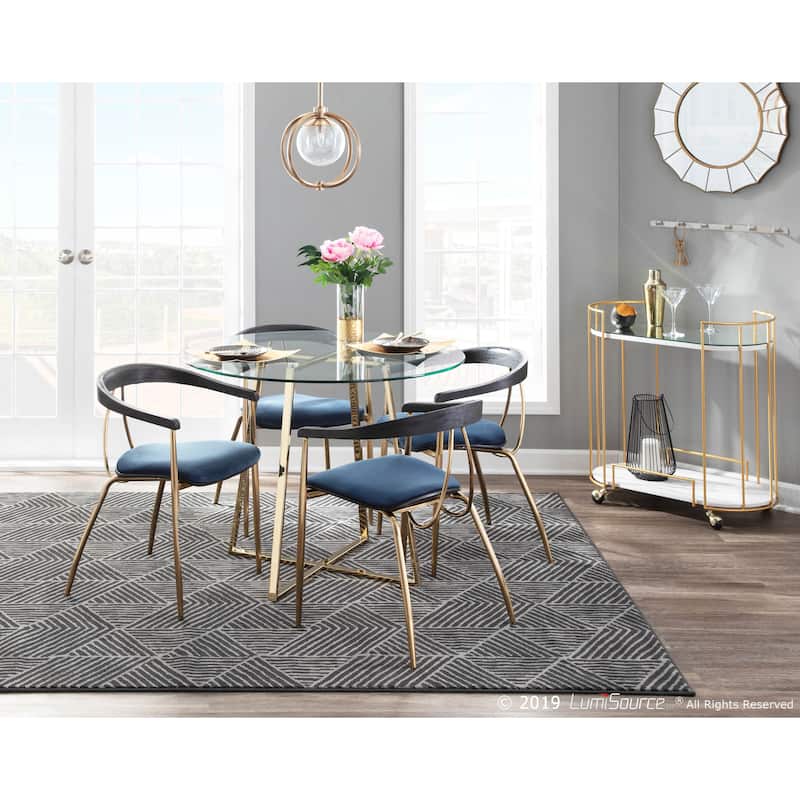 Silver Orchid Engl Velvet Upholstered Dining Chair (Set of 2) - N/A