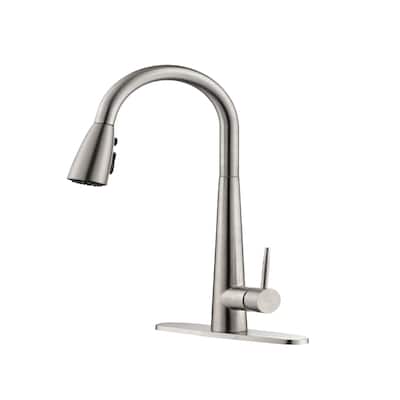Topcraft Single Handle Pull-Out Kitchen Faucet with Base Plate