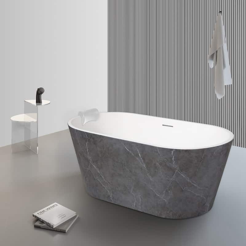 Transolid K-AFTF5929-G31M40 Finley 59" Free Standing Acrylic Soaking