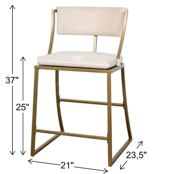dimension image slide 2 of 3, New Ridge Home Goods Mina Metal Modern Upholstered Bar Stool